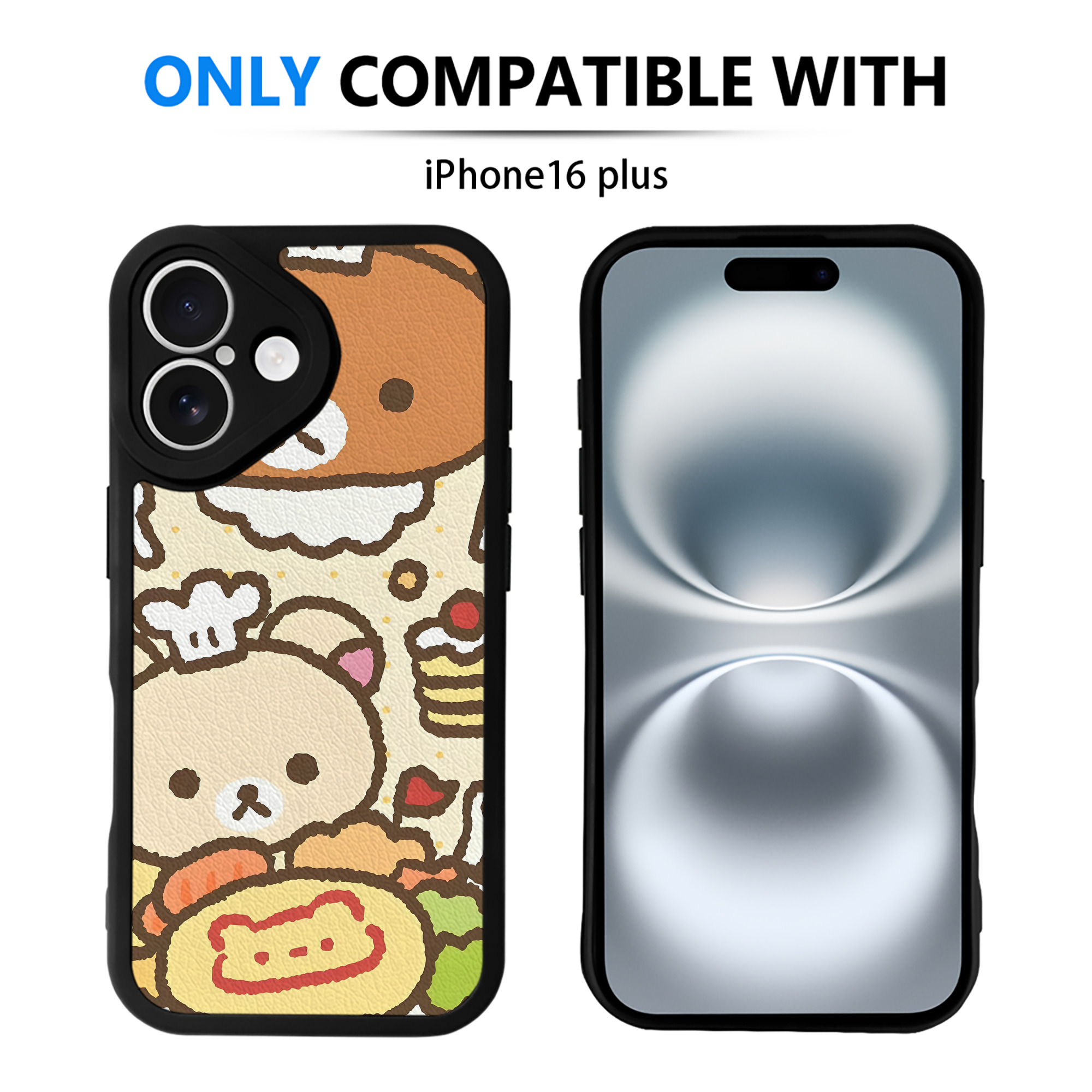 （画像用） リラックマ リラックマ キイロイトリ Rilakkuma Korilakkuma Kiiroitori 【iPhone 16シリーズ対応】シリコンスマホケース（レザー調） 材質：シリコン